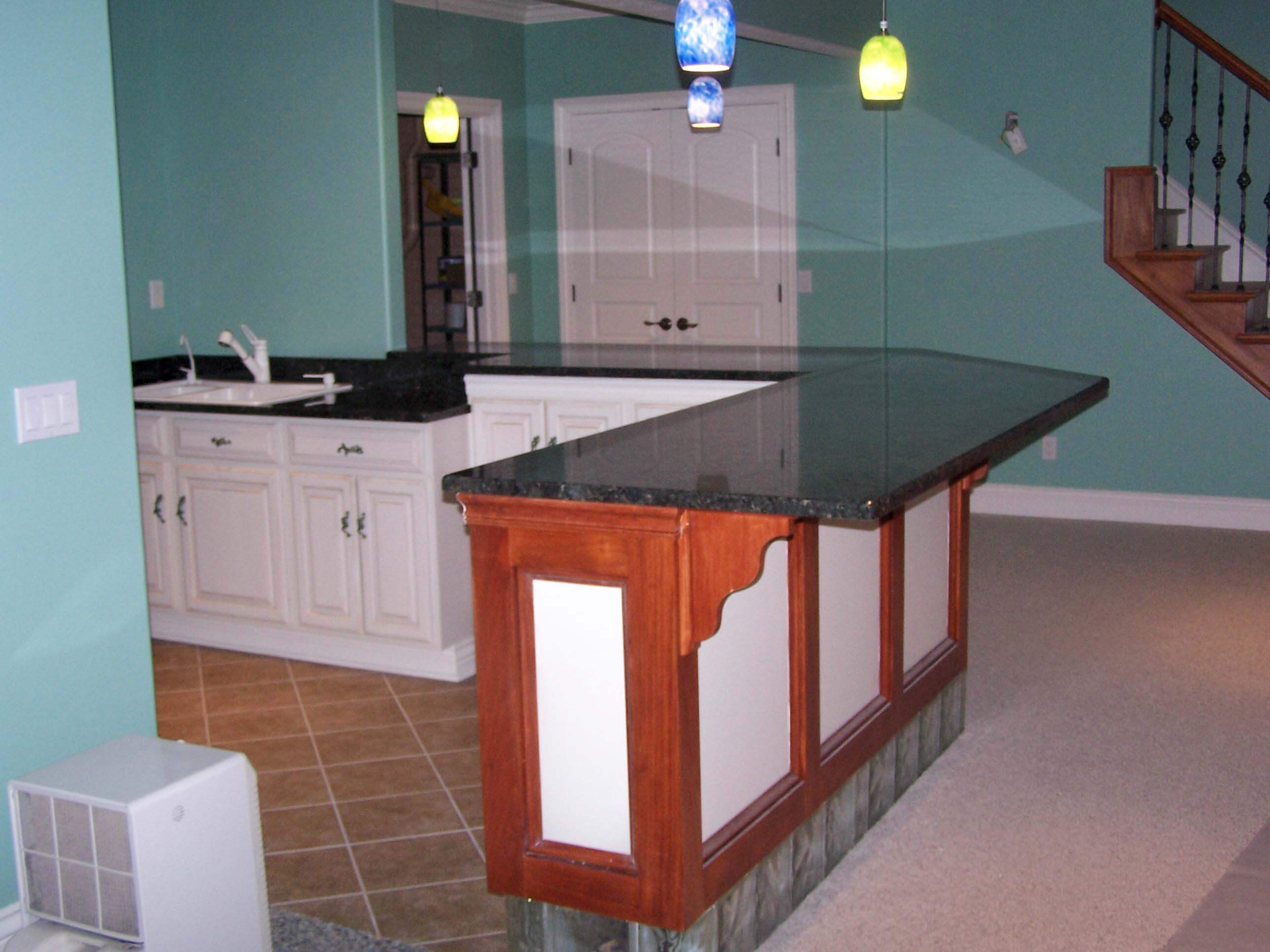 Finished Basement with granite bar