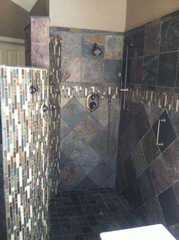 slate walk-in shower