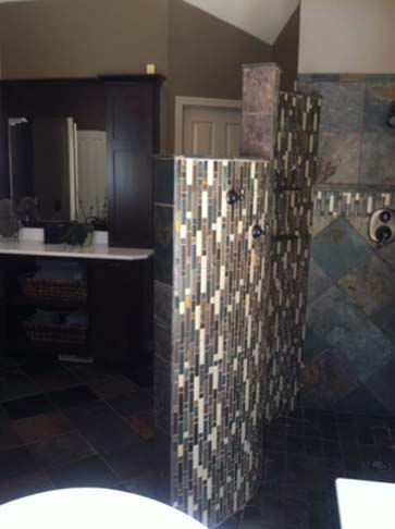 slate walk-in shower