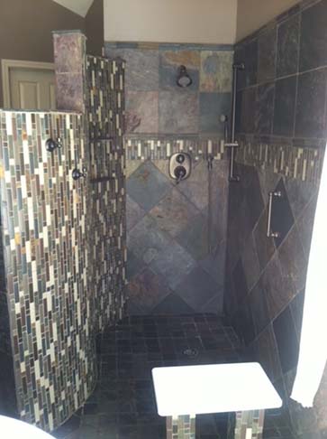 slate walk-in shower