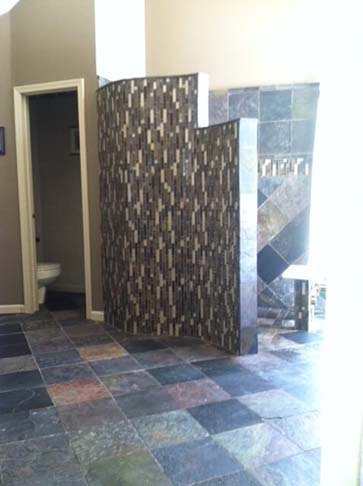 slate walk-in shower