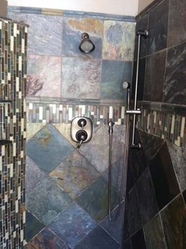 slate walk-in shower