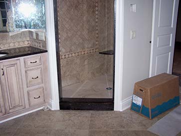 basement marble bathroom